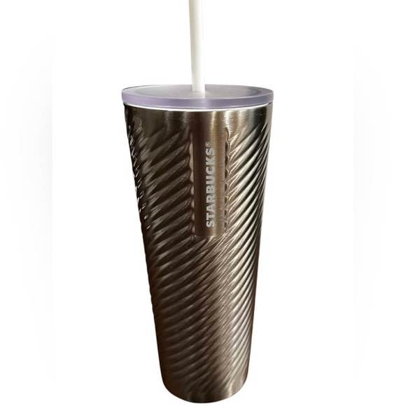 Starbucks Silver Swirl Cold Cup Stainless Steel Tumbler 24oz New Holiday 2022 - Picture 6 of 14